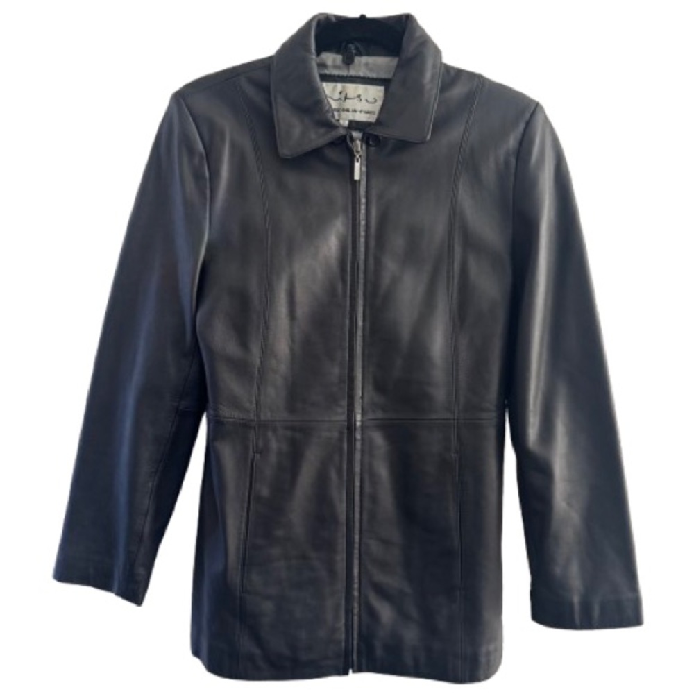Vintage Mitsu Black N.Z Lambskin Leather Jacket Lined Downtown Girl Fall Winter